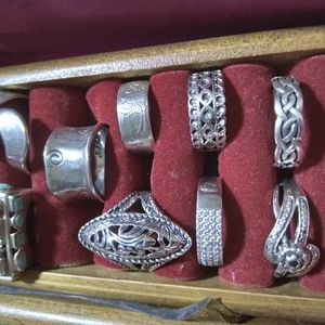 Sterling silver rings sizes varying , very well taken care of